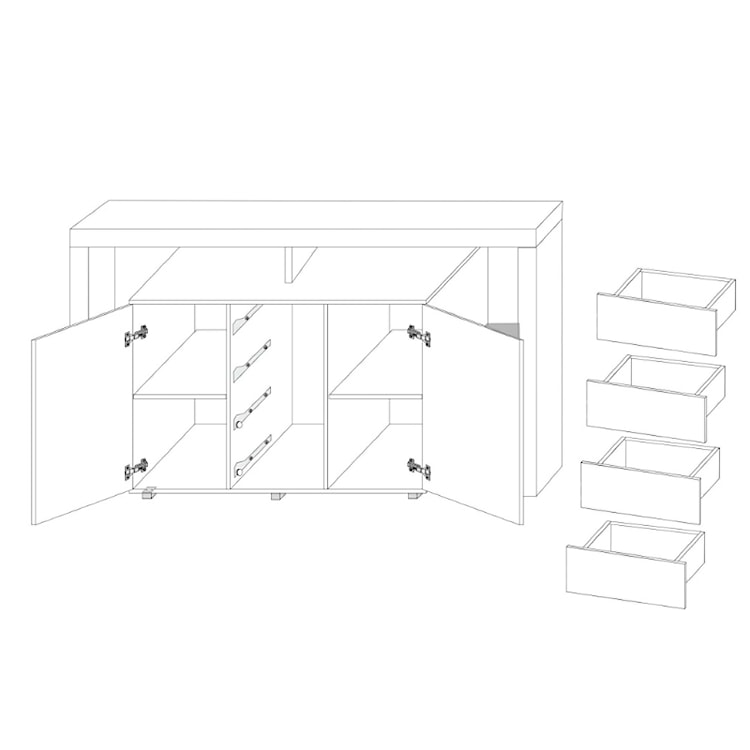 Komoda Cabrales Biały z oświetleniem  - zdjęcie 4