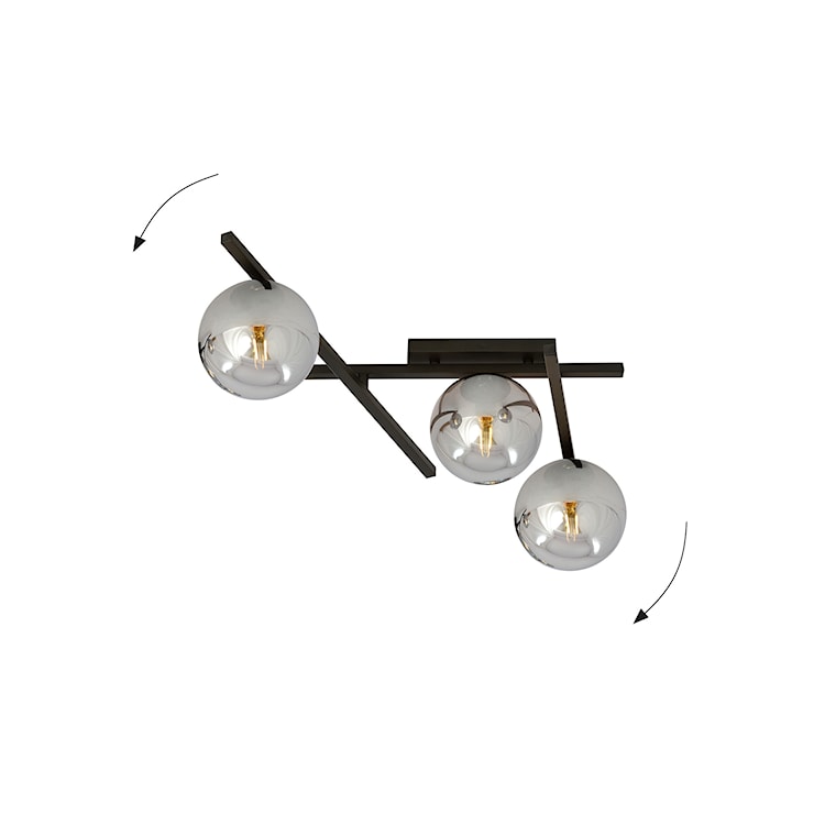 Lampa sufitowa Mohants x3 czarno-grafitowa  - zdjęcie 3