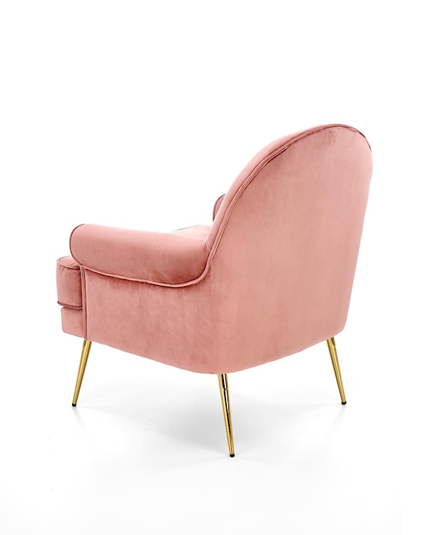 Fotel wypoczynkowy Nostame velvet różowy - złote nóżki  - zdjęcie 4