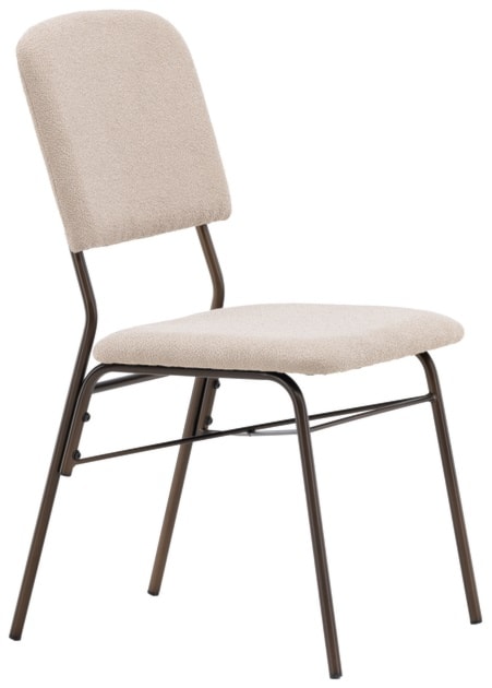 Krzesło tapicerowane Dhevis beżowe  - zdjęcie 3