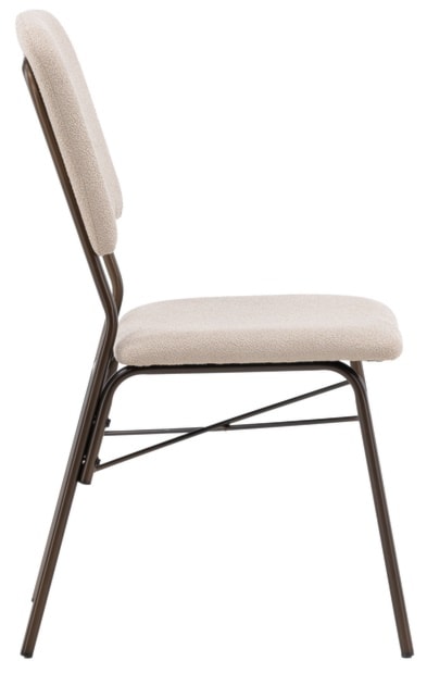 Krzesło tapicerowane Dhevis beżowe  - zdjęcie 4