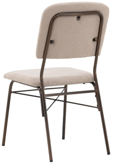 Krzesło tapicerowane Dhevis beżowe  - zdjęcie 6
