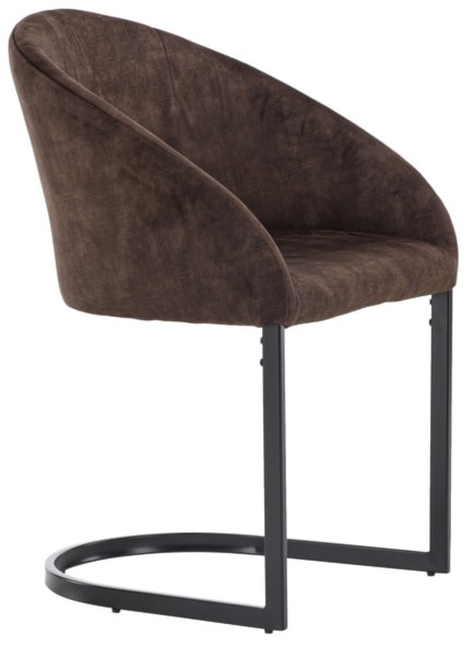 Krzesło tapicerowane Haggra ciemnobrązowe  - zdjęcie 3