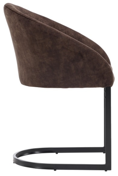 Krzesło tapicerowane Haggra ciemnobrązowe  - zdjęcie 4