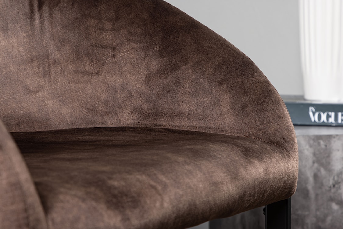 Krzesło tapicerowane Haggra ciemnobrązowe  - zdjęcie 10