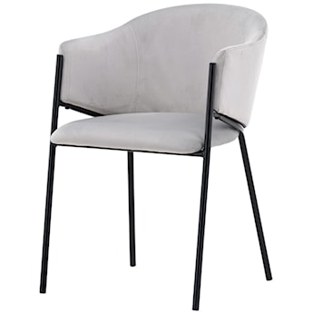 Krzesło tapicerowane z podłokietnikami Evelina czarne / jasnoszare
