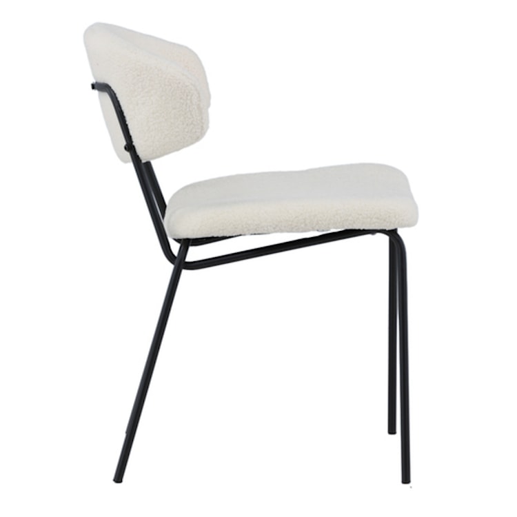 Krzesło tapicerowane Elition białe w tkaninie boucle  - zdjęcie 10