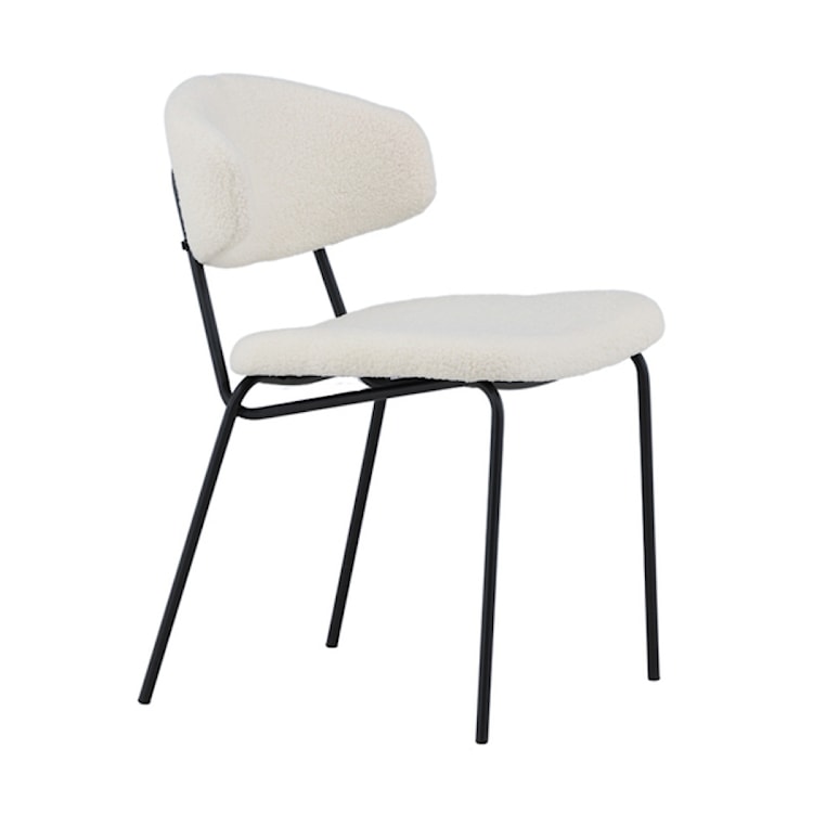 Krzesło tapicerowane Elition białe w tkaninie boucle  - zdjęcie 11