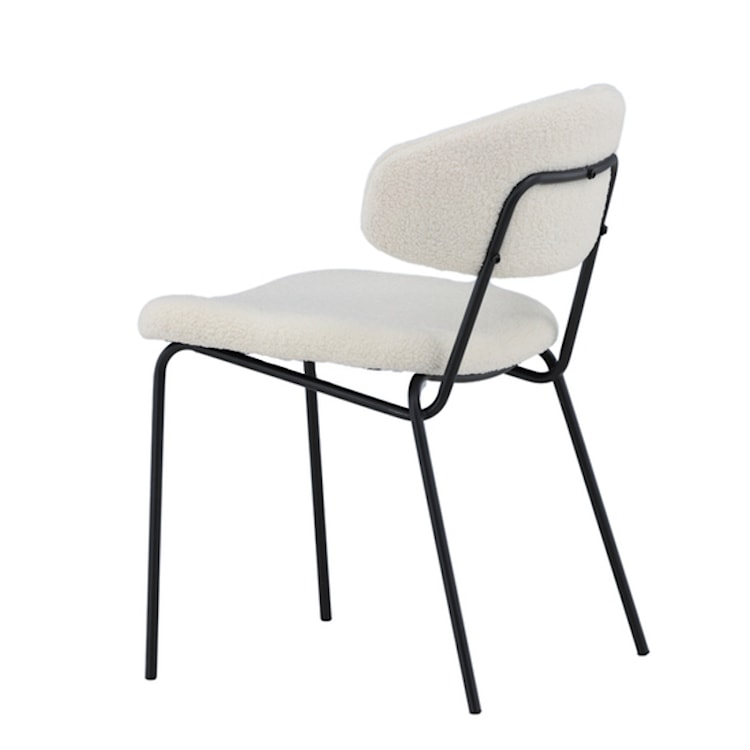Krzesło tapicerowane Elition białe w tkaninie boucle  - zdjęcie 8