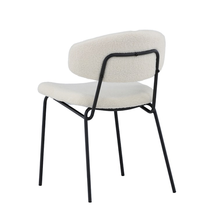 Krzesło tapicerowane Elition białe w tkaninie boucle  - zdjęcie 9