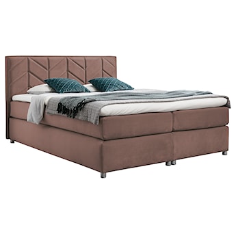 Łóżko kontynentalne Pampella 160x200 z materacem i topperem różowe hydrofobowe