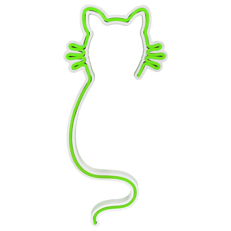 Neon na ścianę Letely w kształcie kota zielony