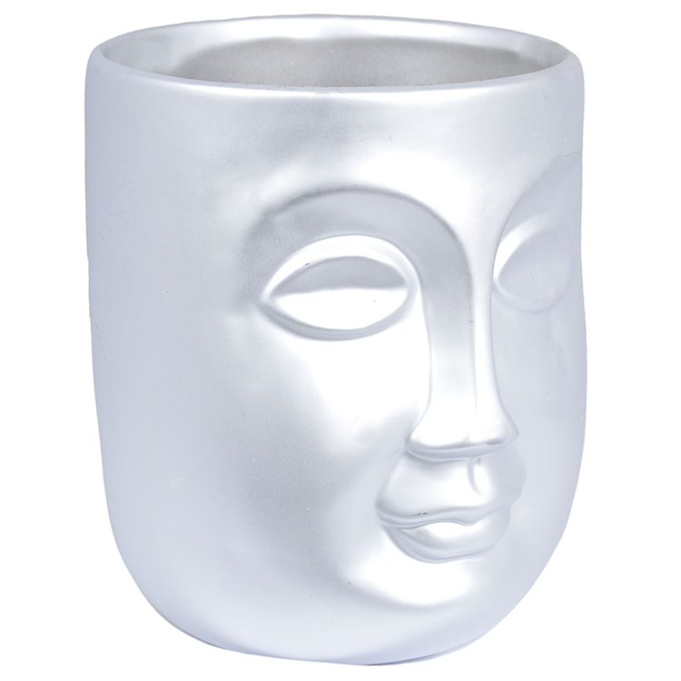 Doniczka ceramiczna Tantury średnica 18 cm srebrna  - zdjęcie 2