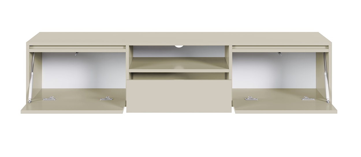 Szafka RTV dwudrzwiowa Evo z szufladą wisząca 154 cm kaszmir  - zdjęcie 4