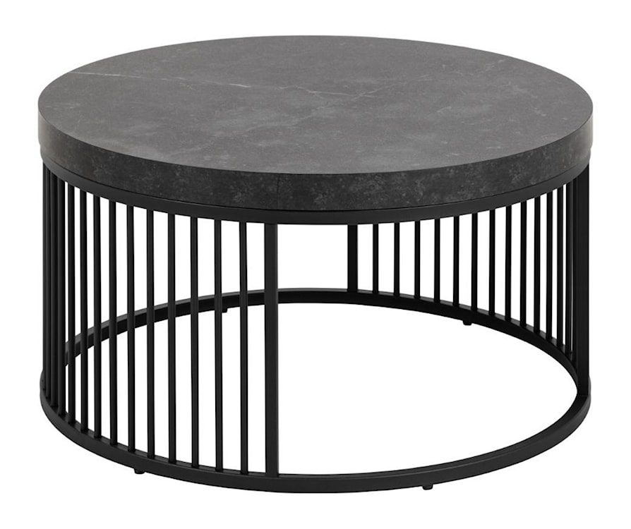 Stolik kawowy Velook okrągły 65x65 cm czarny marmur