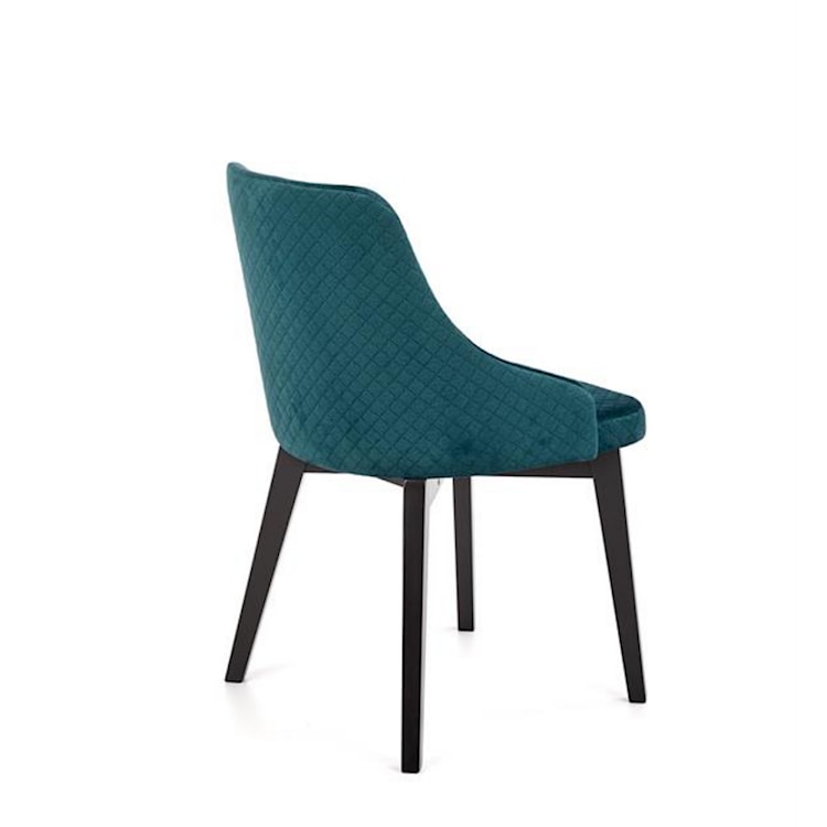 Krzesło tapicerowane Berlas zielony velvet pikowany  - zdjęcie 3