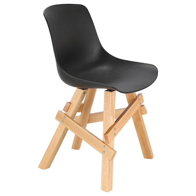 Krzesło Cedrik czarne na dębowych nogach  - zdjęcie 2