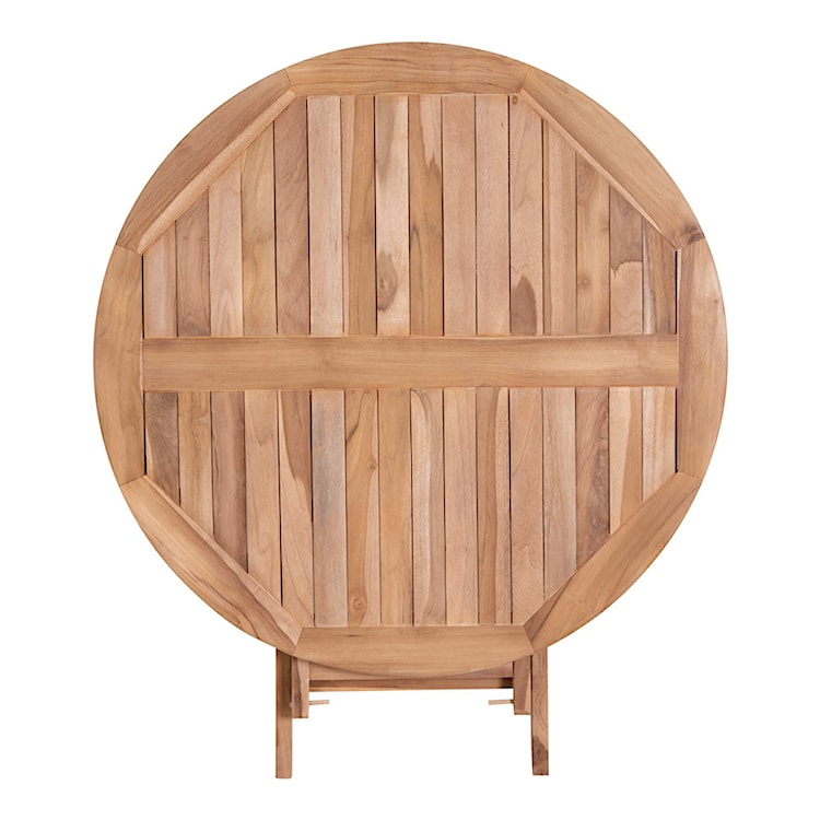Stół ogrodowy drewniany Mikkiro okrągły średnica 100 cm teak  - zdjęcie 8