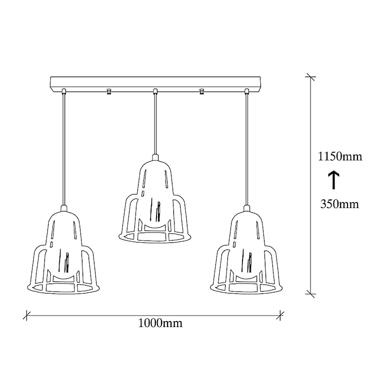 Lampa sufitowa Enudde x3 115 cm czarna  - zdjęcie 5