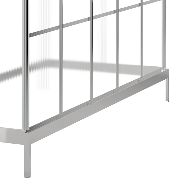 Szklarnia ogrodowa aluminiowa poliwęglanowa 3,78 m2 pięciosekcyjna z fundamentem 124x305 cm srebrna  - zdjęcie 3