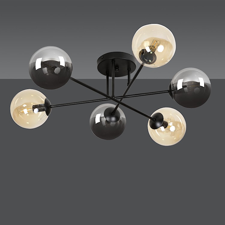 Lampa sufitowa Minturno czarno-miodowa x6  - zdjęcie 4