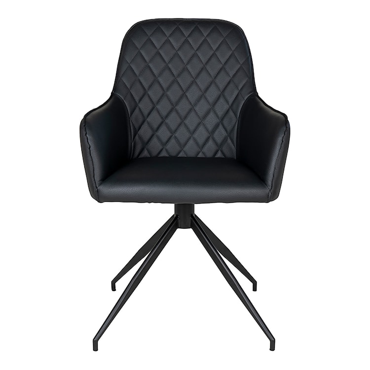 Krzesło tapicerowane Rozates czarne ze sztucznej skóry  - zdjęcie 6