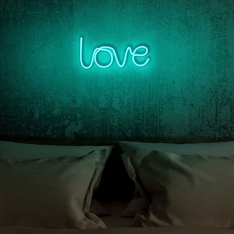 Neon na ścianę Letely z napisem Love niebieski  - zdjęcie 3
