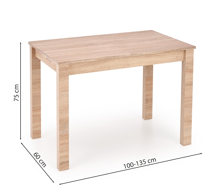 Stół rozkładany Lorez 100-135x60 cm dąb sonoma  - zdjęcie 7
