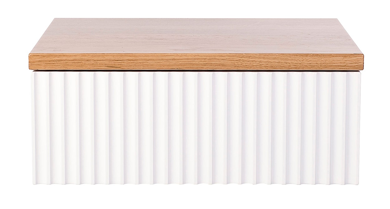 Szafka nocna Lonidos 40 cm wisząca biała z dębowym blatem lamele  - zdjęcie 4