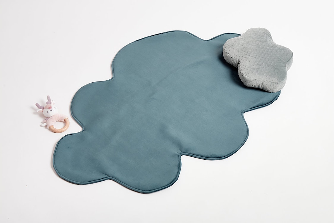 Mata dziecięca Cozie w kształcie chmurki z poduszką turkusowa  - zdjęcie 2