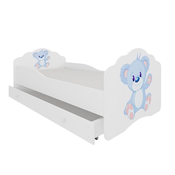 Łóżko dziecięce Sissa 140x70 cm Niebieski Miś z szufladą