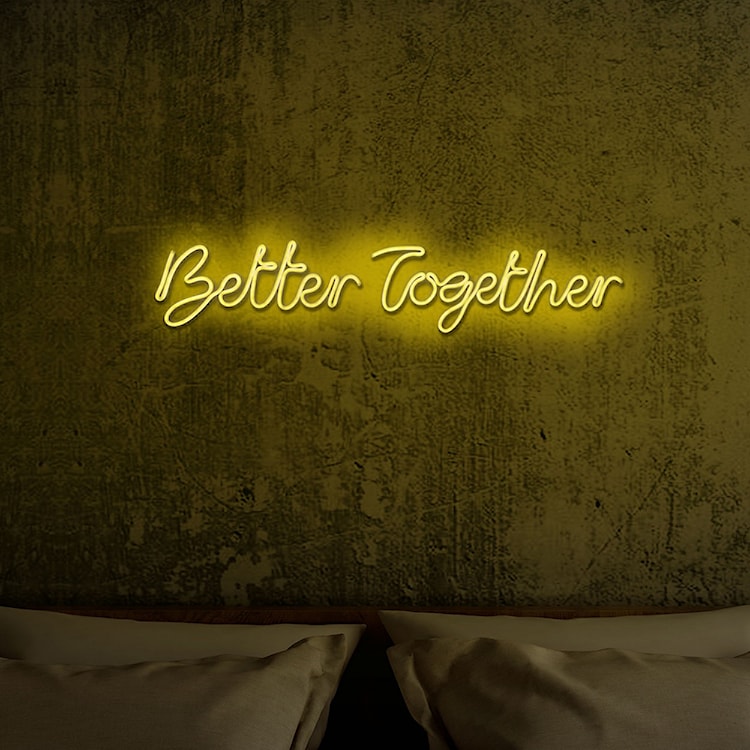 Neon na ścianę Letely z napisem Better Together żółty  - zdjęcie 4