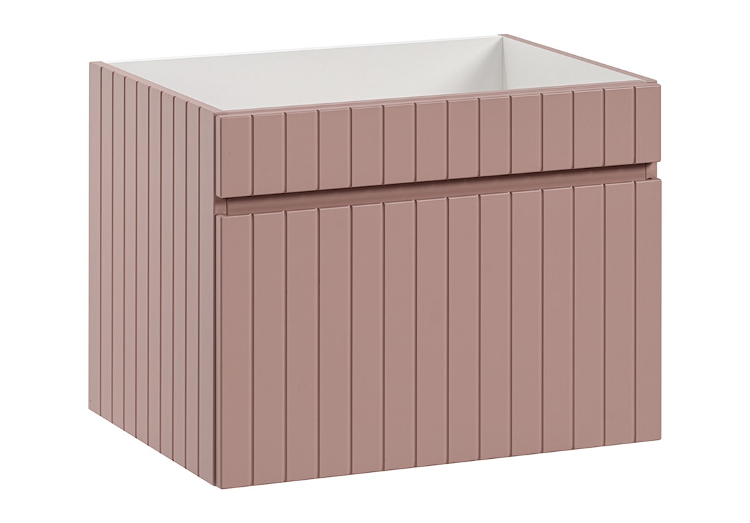 Szafka pod umywalkę Becialls 60 cm Różowa z blatem Dąb Evoke  - zdjęcie 5