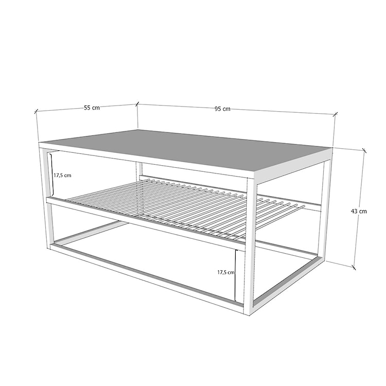 Stolik kawowy Asedo z półką 55x95 sosna  - zdjęcie 4