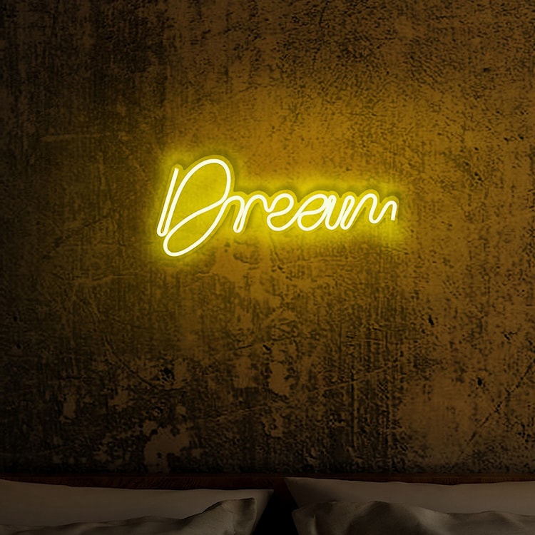 Neon na ścianę Letely z napisem Dream żółty  - zdjęcie 3