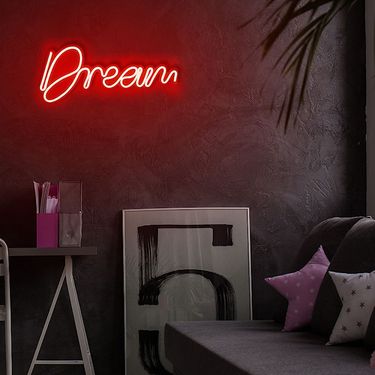 Neon na ścianę Letely z napisem Dream czerwony  - zdjęcie 4