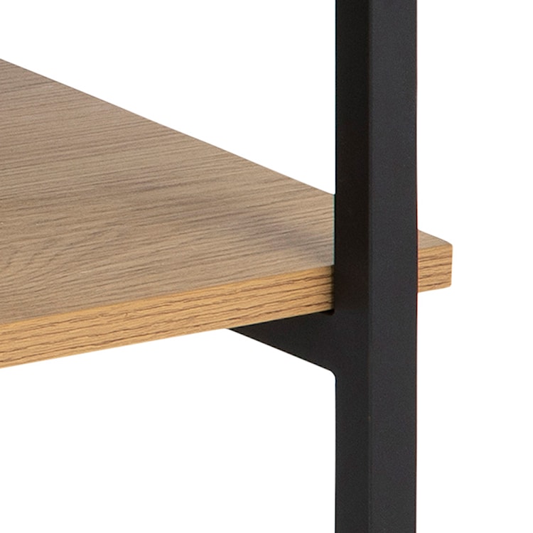 Stolik kawowy kwadratowy Hideko 80x80 cm z półką dąb  - zdjęcie 4