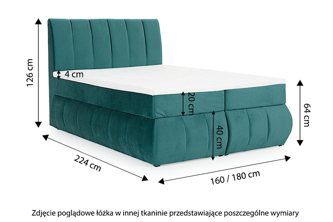 Łóżko kontynentalne Derato 160x200 cm z pojemnikiem szare ekoskóra  - zdjęcie 6