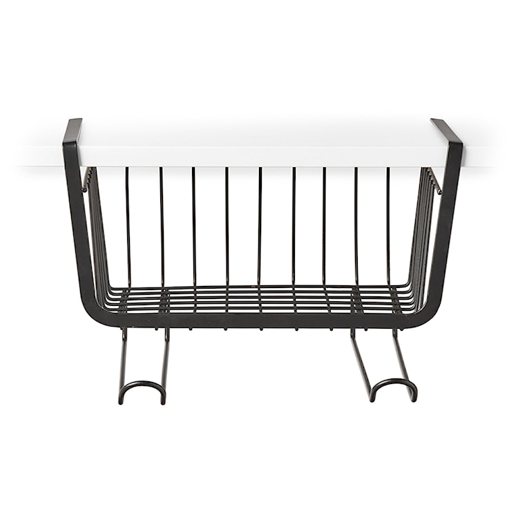 Półka podwieszana Mevian z metalu 26x31 cm czarna  - zdjęcie 2