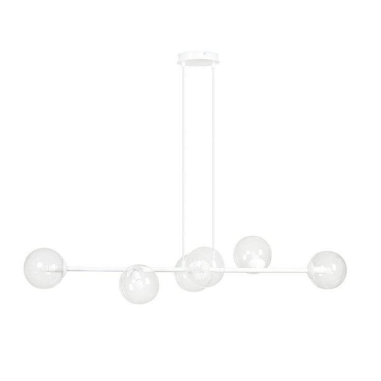 Lampa wisząca Sulmona biała z transparentnymi kloszami x6 