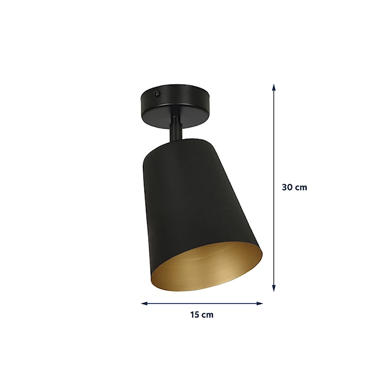 Lampa sufitowa Lanciano czarna ze złotym wnętrzem  - zdjęcie 5