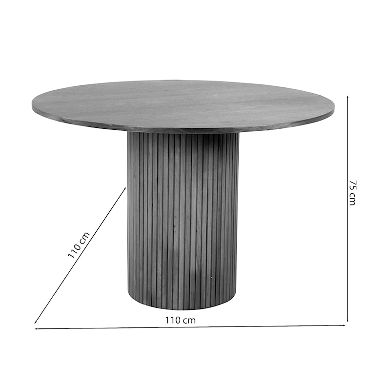 Stół do jadalni Gratorm 110x110 cm lamele dąb bielony  - zdjęcie 10