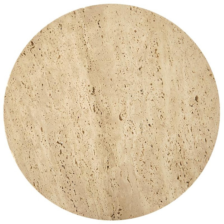Stolik kawowy Cherrolly z okrągłym blatem 40 cm trawertyn/ biały  - zdjęcie 2
