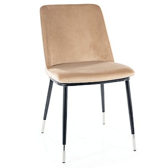 Krzesło tapicerowane Sionior beżowy velvet/ chromowane detale