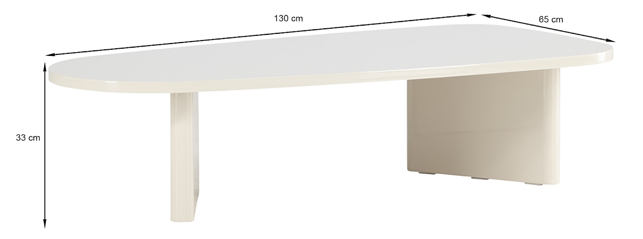 Stolik kawowy Ritony 130x65 cm jasnobeżowy  - zdjęcie 7
