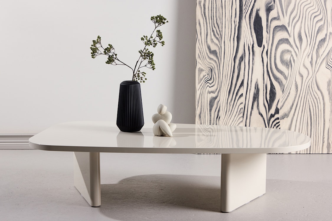 Stolik kawowy Ritony 130x65 cm jasnobeżowy  - zdjęcie 2