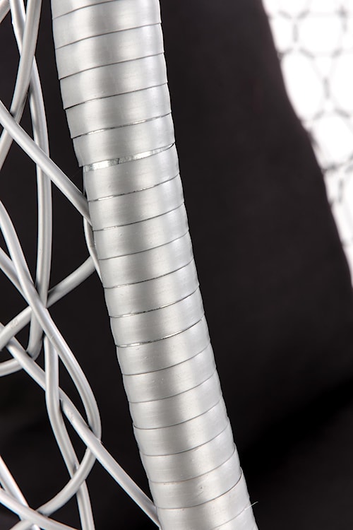 Fotel wiszący Luerer technorattan szary z czarnymi poduchami    - zdjęcie 5