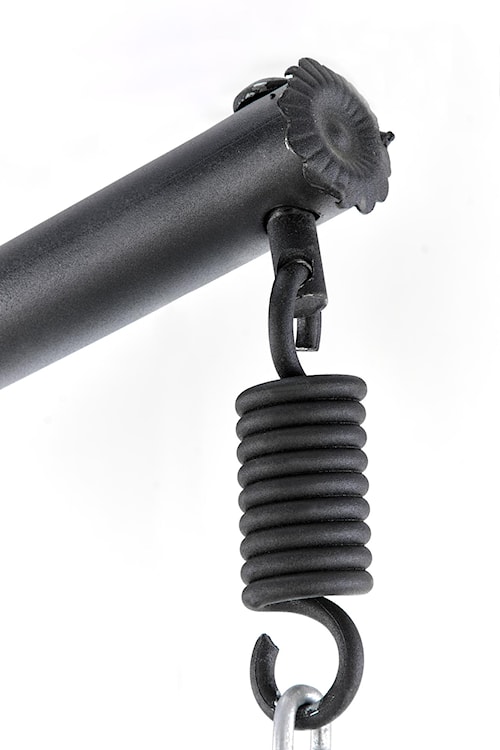 Fotel wiszący Luerer technorattan szary z czarnymi poduchami    - zdjęcie 4