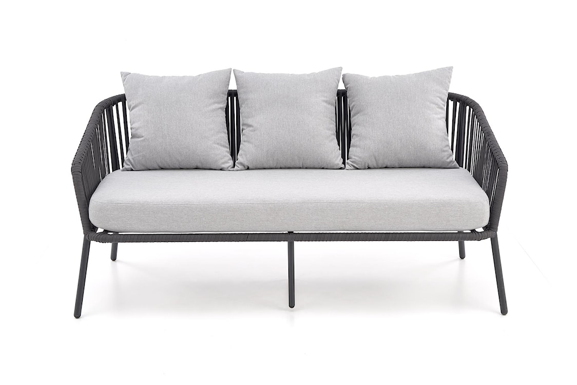 Zestaw mebli ogrodowych Whiple pięcioosobowy popielaty z jasnoszarymi poduchami   - zdjęcie 6