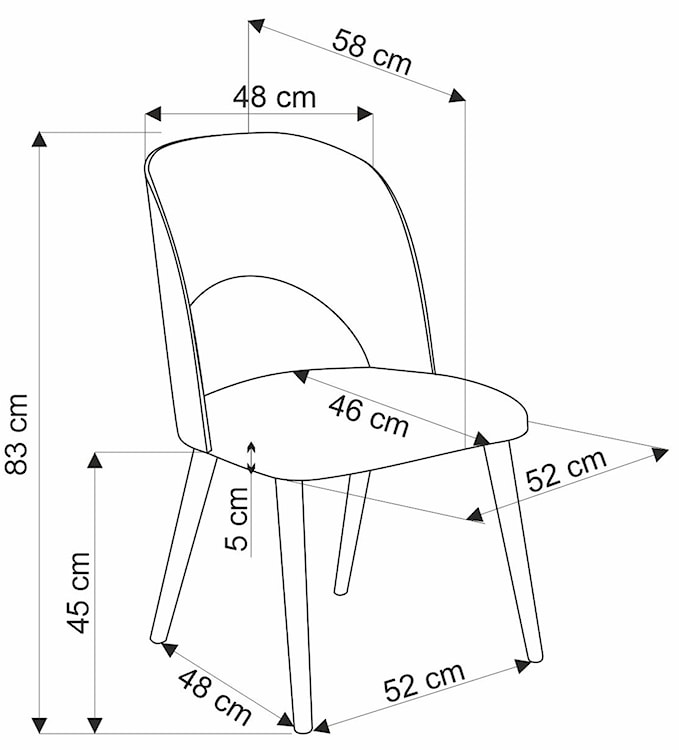 Krzesło drewniane Sepattie dąb naturalny/ szare  - zdjęcie 6